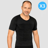 Offre Spéciale 3 T-Shirts Correcteurs de posture Homme Noir | Fit Up™